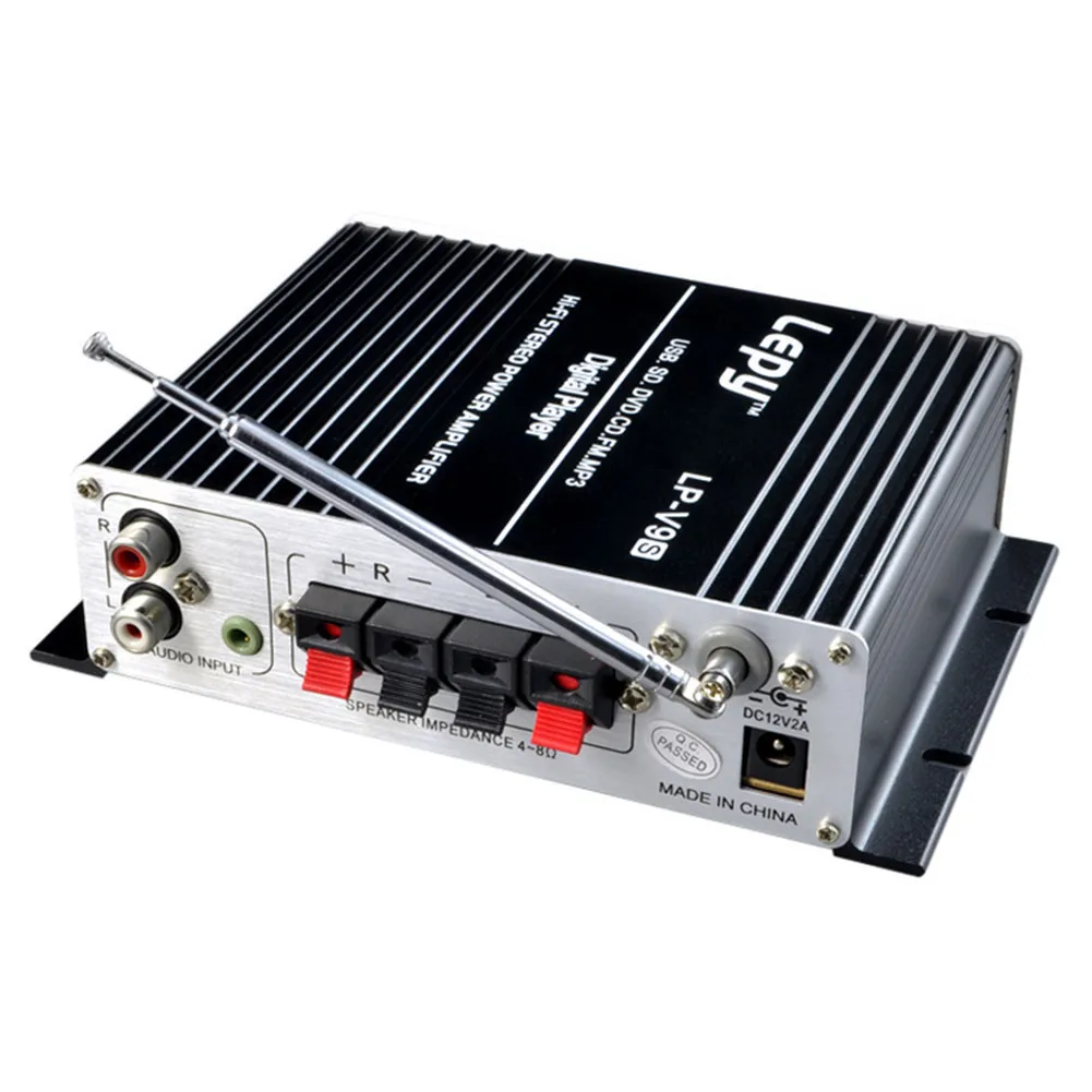 2x20 Вт 2CH Hi Fi автомобильный усилитель стерео L/R RCA цифровой аудиоусилитель с USB SD DVD CD