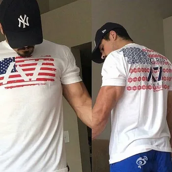 

Brand printing Running T-Shirts Men Fitness Gym Top Multi-Color Slim Tee Shirts Summer Beach Sportswear T-Shirts