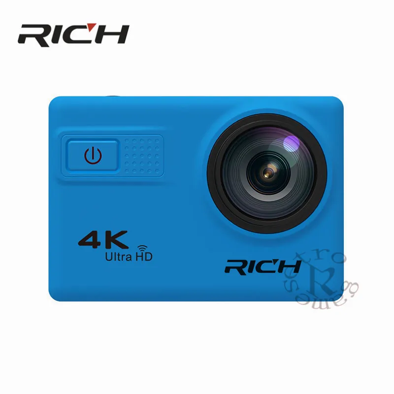 Богатая F68B Экшн-камера 4K Wifi 2," lcd Экшн-камера UHD водонепроницаемая Спортивная уличная видеокамера 12MP 170 градусов мини DV видеокамера