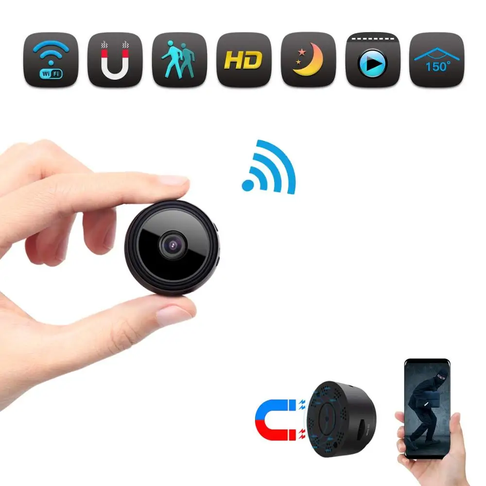  Mini Macchina Fotografica di WiFi Magnetico Senza Fili HD 1080P Della Macchina Fotografica Macchina