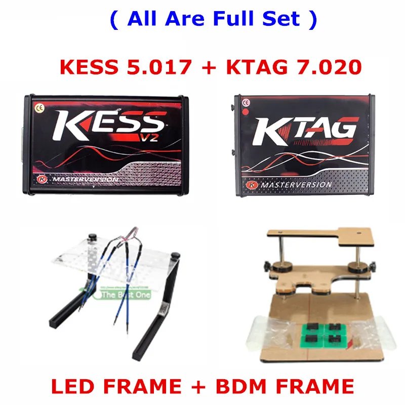 ЕС онлайн V2.47 Kess V5.017+ Ktag V7.020 V2.25+ Fgtech 0475+ BDM Рамка серия+ 22 шт. адаптеры K Tag полный OBD2 ECU чип-тюнинговый инструмент - Цвет: KESS KTAG LED FRAME