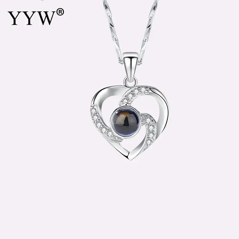 100 языков I Love You проекция сердце кулон ожерелье для женщин любовь памяти