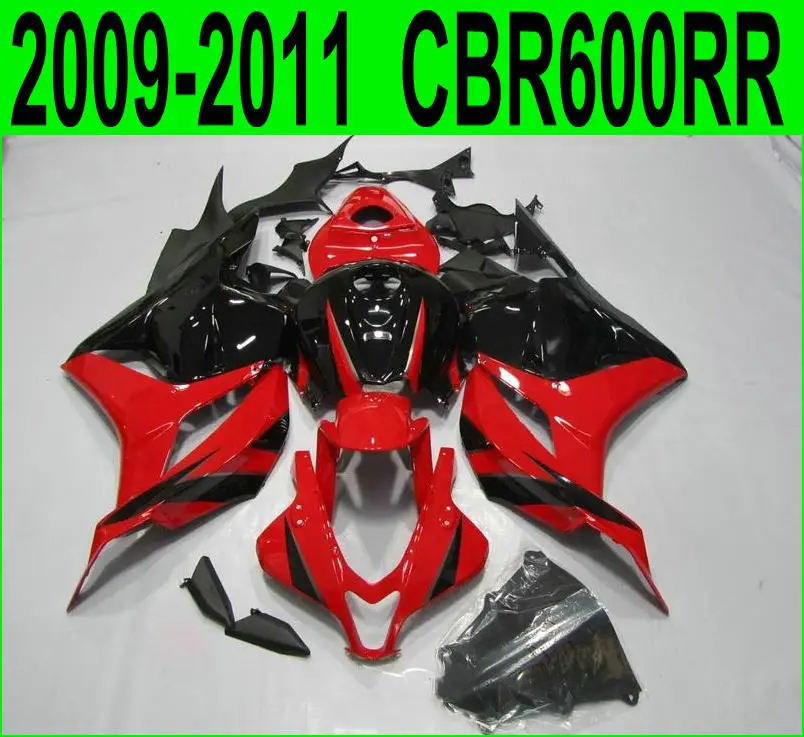 100% подходит для Honda CBR600RR 2009 / 2011 2012 (черные/красные Обтекатели) cbr 600rr 09*10 11 комплект обтекателей China75|fairing kit|cbr