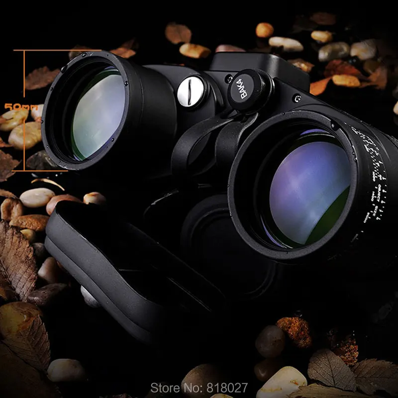 Military hunting HD Marine Binoculars boshile 10X50 Zoom Rangefinder Compass Telescope Eyepiece Waterproof Nitrogen bak4 black