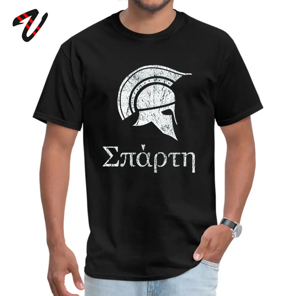 Men Brand Casual Tops T Shirt Round Neck Summer/Autumn 100% Cotton T Shirts Printed Short Sleeve Sparta Spartan Warrior T-shirts Sparta Spartan Warrior 15421 black