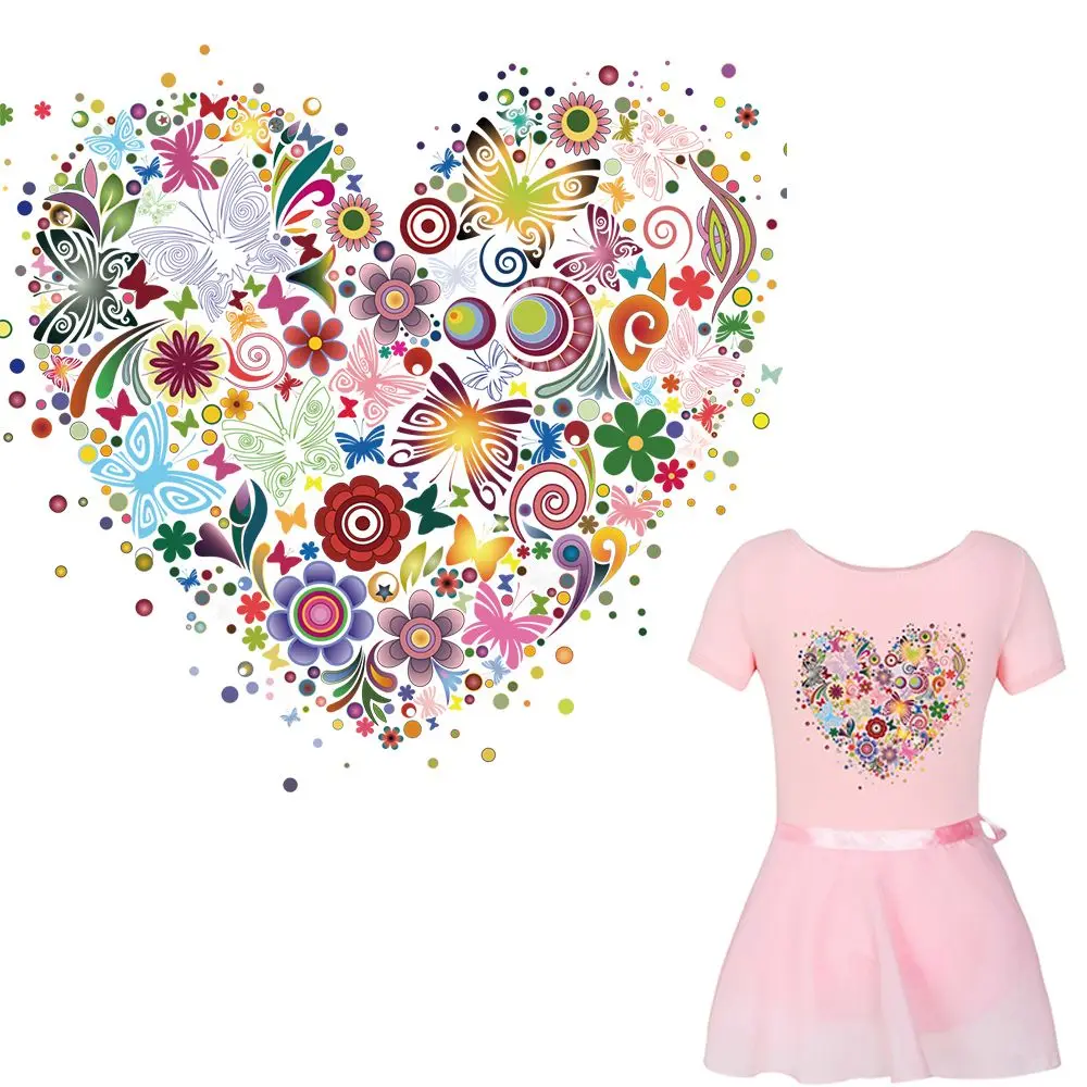 

Love Heart Patches Heat Transfer Iron On Patch A-level Washable Clothes Stickers Easy Print By Household Irons
