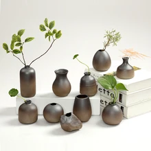 Классическая керамическая ваза грубая керамика мини маленькие цветочные вазы Декор Искусство и ремесла Настольный цветочный горшок бутылка украшение дома