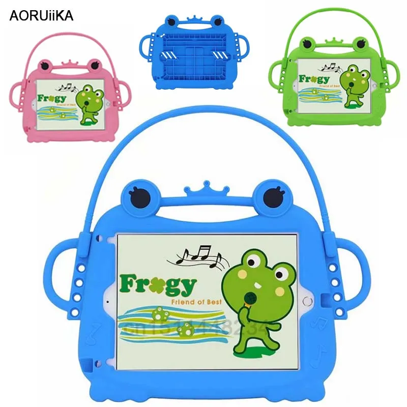 

AORUiiKA For iPad 9.7 inch Child baby flat shock shell Cover For iPad 5 6 Air 1 2 Pro 9.7 New 2017 2018 Silicone Case capa funda