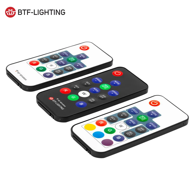 WS2811/WS2812B Led RGB Pixel Controller DC5V-24V 14key/17key Remote RF Wireless Mini Controller 3pin Digital Strip Light Tape