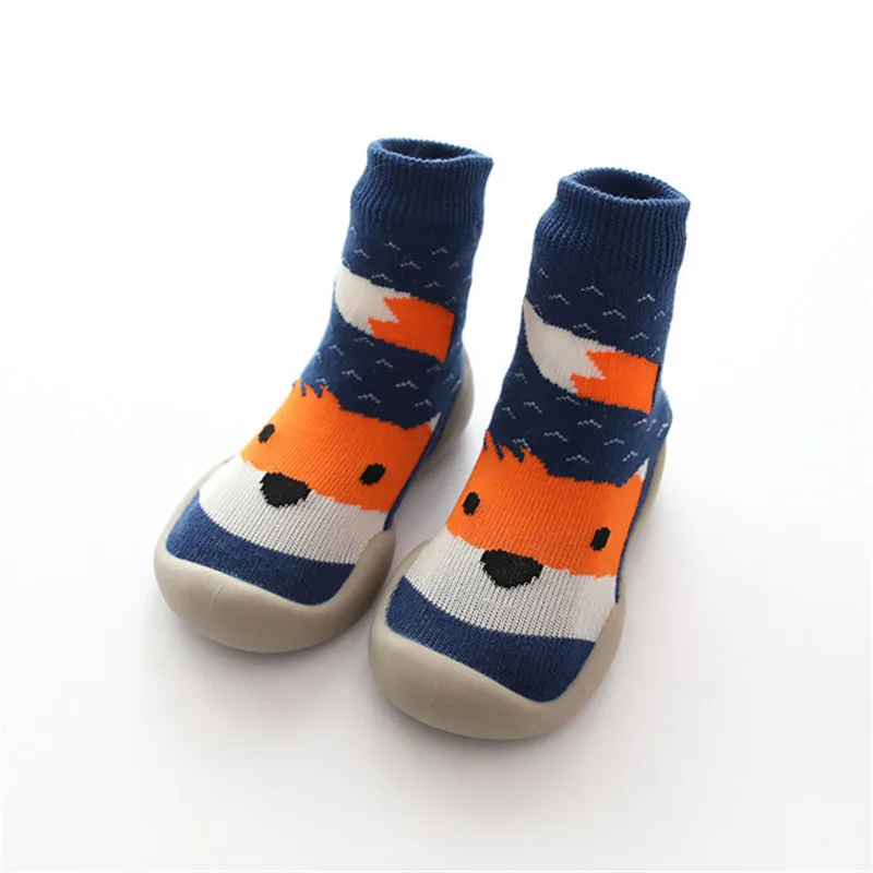 Kids Baby Indoor Socks Anti Slip Warm Winter Shoes Sock with Rubber Soles toddler boy girls First walking slipper striped dots 2019 new (4)