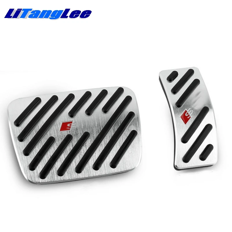 LitangLee Car Accelerator Pedal Pad Cover Sport Racing Design For Audi A4 B7 8E 8H 2004~2009 AT Foot Throttle Pedal Cover (2)