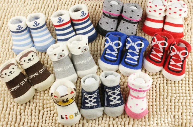 NNEW Мода для новорожденных трехмерная Носки для девочек из чесаного хлопковые носки скольжения моделирования tws0194