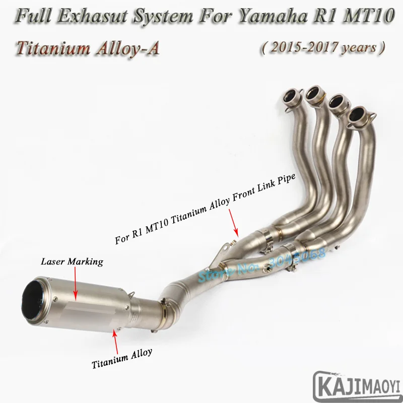 Слипоны для YAMAHA R1 YZF-R1 MT-10- мотоциклов Полный выхлопных газов Системы изменение спереди трубы ссылку глушитель Титан сплав