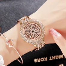 New 2017 Women Stainless Steel Watch Lady Shining Rotation Dress Watch Big Diamond Stone Wristwatches Purple Watch Clocks Hours New 2017 Women Stainless Steel Watch Lady Shining Rotation Dress Watch Big Diamond Stone Wristwatches Purple Watch Clocks Hours