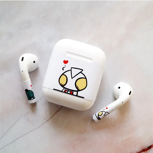 Крутая мультяшная наклейка для Apple, аксессуары для airpods, съемный чехол, анти-потеря, защитный силиконовый чехол, украшение для наушников - Цвет: model 3