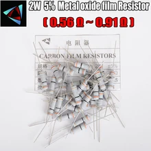 20 штук 5% 2 Вт угольный осажденный резистор 0,56 0,62 0,68 0,75 0,82 0,91 Ом металла оксидной пленки резистора