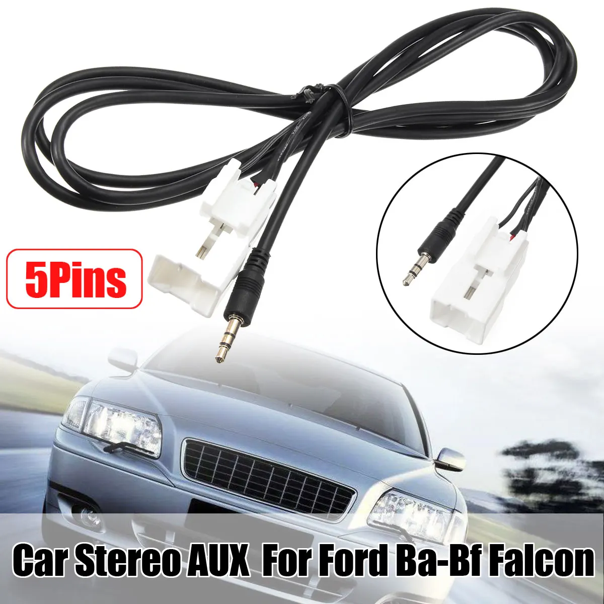 AUX Cable Input MP3 Cable 5 Pin Car Auto Interface 3.5mm Aux MP3