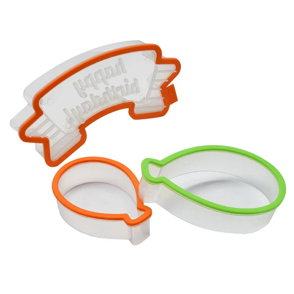 Hot Sale DIY Biscuit Cutter Mold Baking Border Decorative Mold Balloon Happy Birthday Fondant Cake Molds TY
