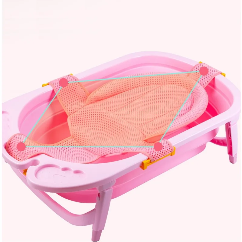 Baby Bathing Pad Shower Bath Tub Pad Seat Support Mat Foldable Infant Anti-Slip Soft Bathtub Pillow Newborn Seat Cushion tub pad