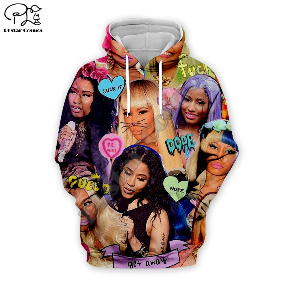 

USA Hip-Hop singer Nicki Minaj collage 3d printed Hoodies Women/Men Long Sleeve Sweatshirt zipper harajuku fashion unisex Hooded