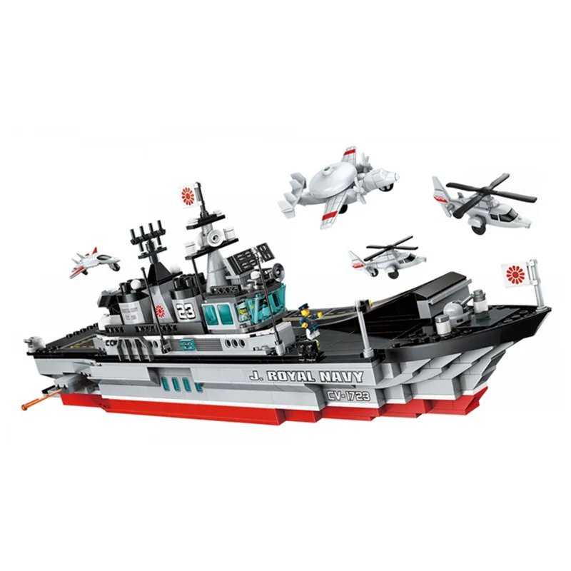 

Battlefield series Guard aircraft carrier Military tank Helicopter Building Blocks Sets Educational Toys for Children gift