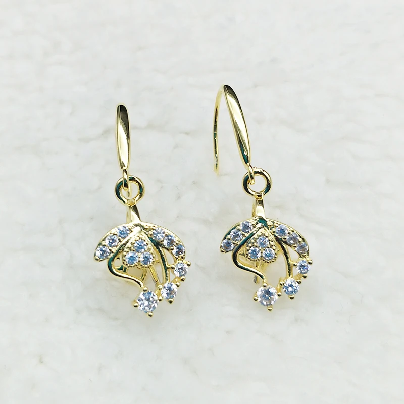 

Shuangsheng new fashion simple charm earrings DIY jewelry accessories 925 sterling silver earring for women pearl stone earrings
