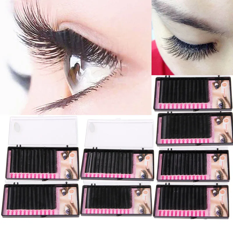 

2018 Black Fake False Faux Individual Tray Lash B C D J Curl 0.07mm Eyelash Extension
