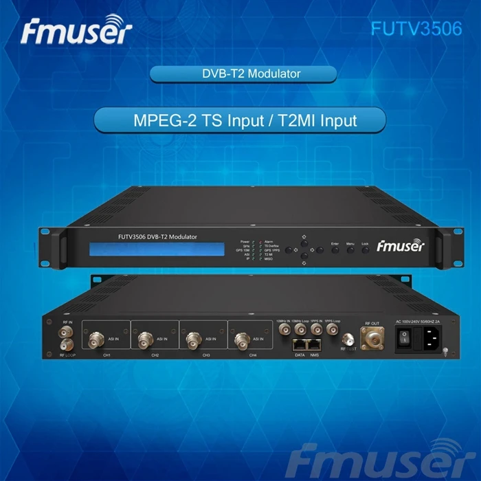 FUTV3506 DVB-T2 модулятор(2* ASI in, 1* IP out, QPSK/16QAM/64QAM/256QAM) с сетевой системой