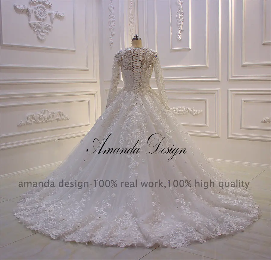 Свадебное платье с длинным рукавом и кружевом свадебное Платье Amanda Design robe de mariee