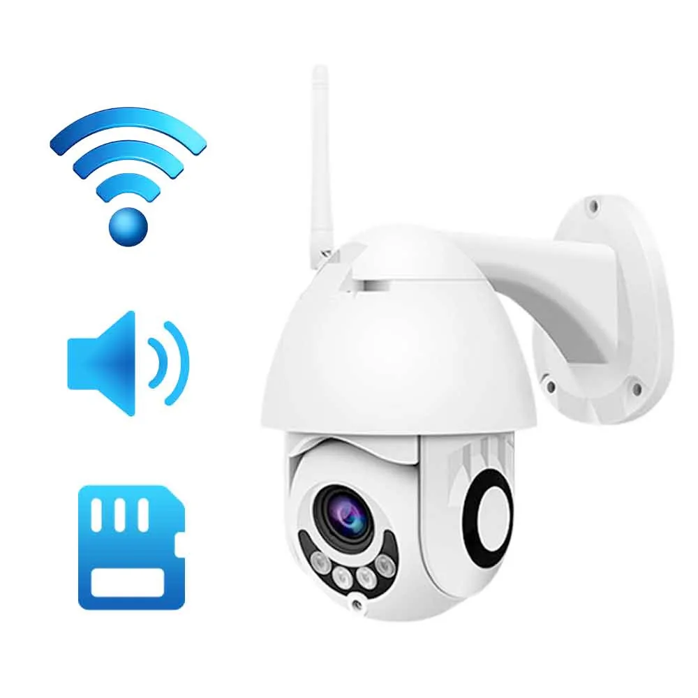 

1080P Super Mini IP Camera Wi-Fi Wireless 2.7 Inch Speed Dome Two Way Audio Security Outdoor Camera Smart CCTV Support SD Card