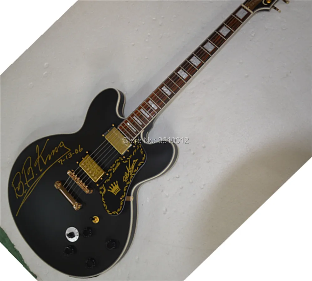

Top quality black BBKing jazz guitar,,Hollow body ES335 Matte black jazz guitar