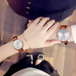 Мужские и женские часы кожаный ремешок линии аналоговые кварцевые парные наручные часы Мужские часы Montre Relogio Feminino bayan kol saati