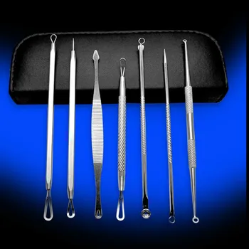 

7Pcs Blackhead Remover Tool Kit Face Skin Care Tools Facial Comedone Acne Needle Clip Pimple Tweezer Blemish Extractor tools Set