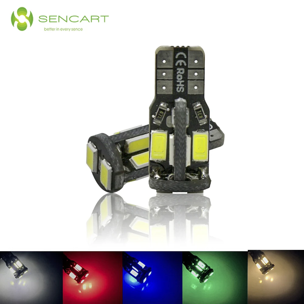 

2PCS T10 W5W 10SMD 5630LED Car Bulb For Side Marker Wedge License Plate Reading Lamp DC12V
