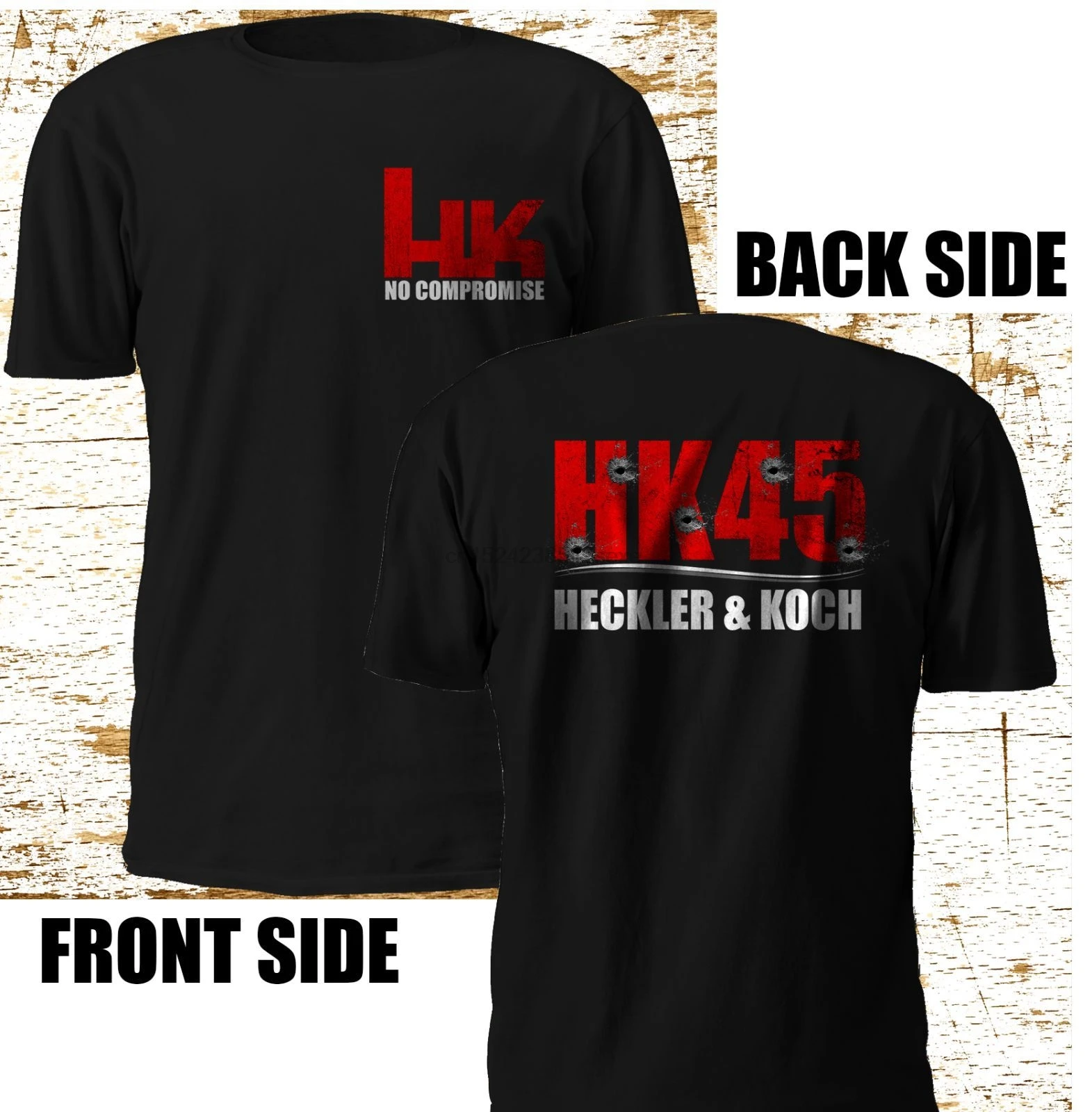 

New HK Heckler Koch Gun HK45 Ruger Pistols Black T Shirt Size S-3XL