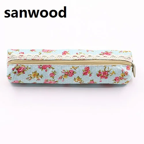 

2015 Mini Flower Floral Lace Pencil Pen Case Cosmetic Makeup Make Up Bag Zipper Pouch Purse Hot 2015 6NQO