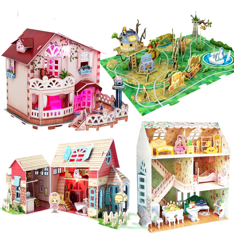

original genuine 3d diy holiday home villa zoo scenairo doll house match sylvanian families