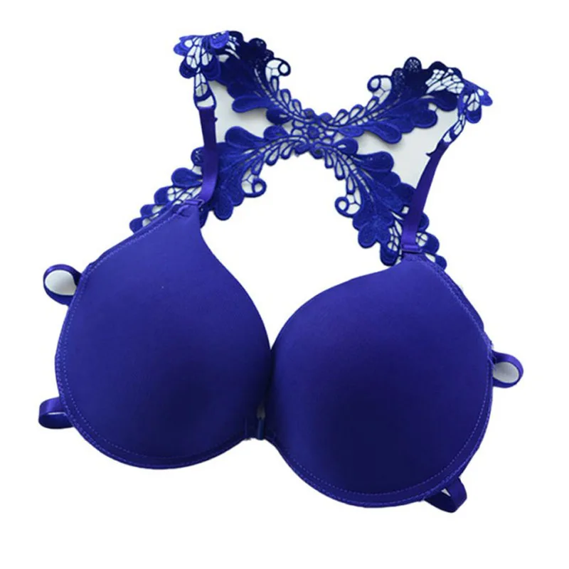 

Frontal Lace Push Up Bra Seamless Bra Racer Back Front Closure