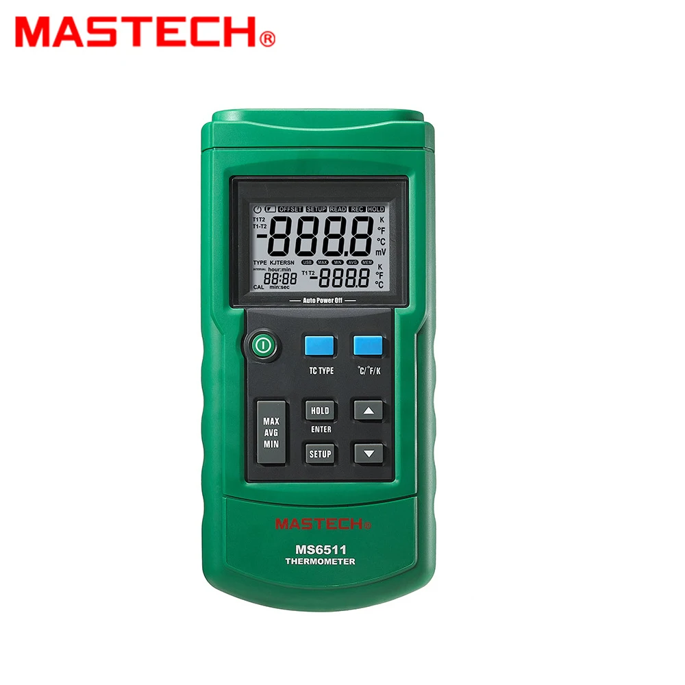 

MASTECH MS6511 single channel digital thermometer J,K,T,E Thermocouple type temperature detector with Temperature probes