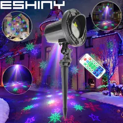 Eshini открытый IP44 WF RGB лазер 18 снежинки узоры проектор семейные вечерние бар Xmas Tree Dance House настенный светильник для сада N7T228