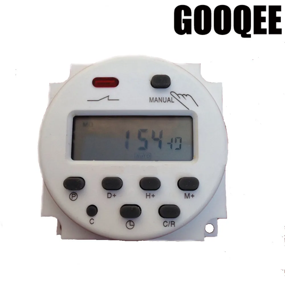 

CN101A AC DC 220V 110V 24V 12V Digital LCD Power Timer Programmable Time Switch Relay 16A timers no battery