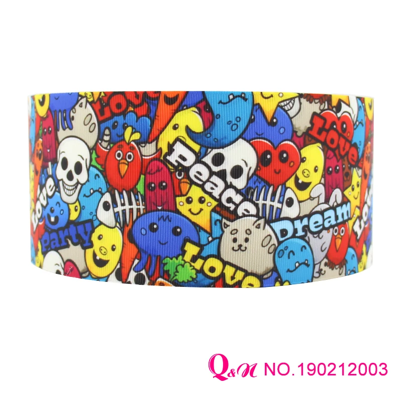 Q & N 16 мм 22 25 38 50 75 monster high мультяшный принт grosgrain/FOE лента Свадебные аксессуары DIY