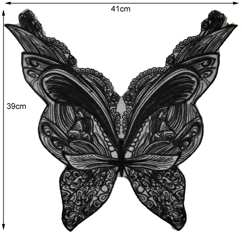 Черный воротник Венеция кружево бабочка декольте аппликация вышивка отделка Гипюр кружево ткань для одежды Швейные принадлежности