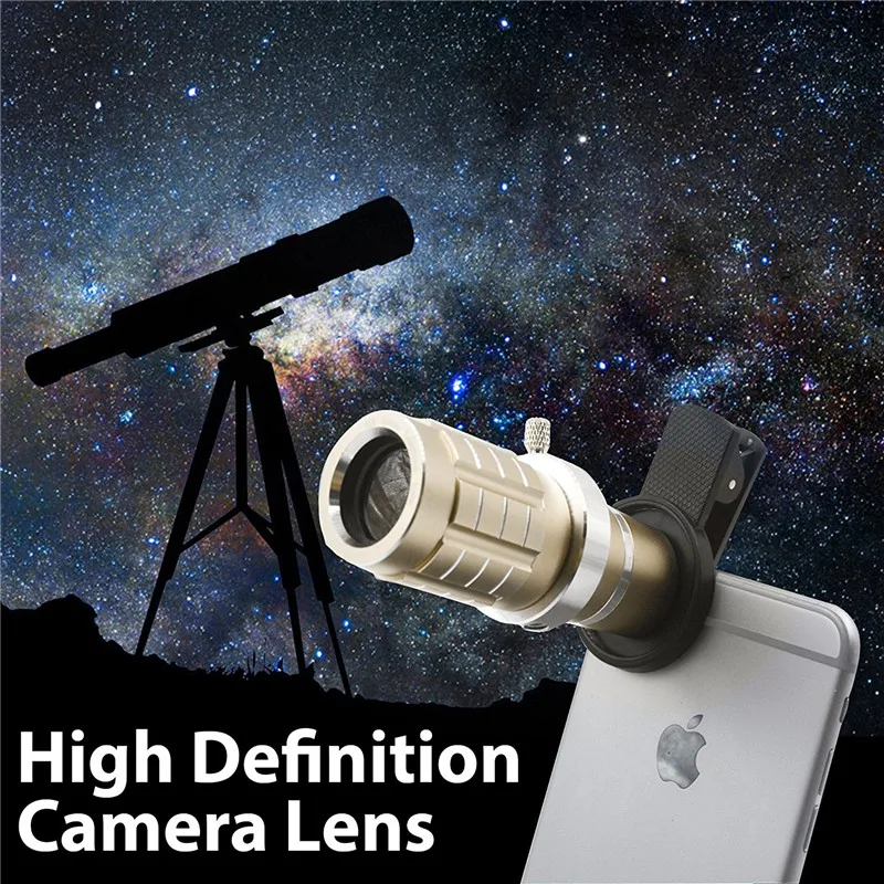 HD набор телефонных объективов 12x зум телефото 0.45X широкоугольный 15X Супер Макро объектив для iPhone Samsung смартфонов клип объективы камеры