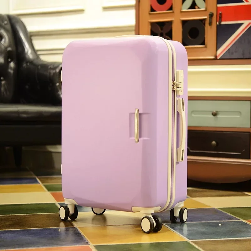 Популярный модный чемодан для женщин, Спиннер, чемодан для мужчин, дорожный Багаж на колесиках, Дамский чемодан на колесиках, косметичка - Цвет: purple