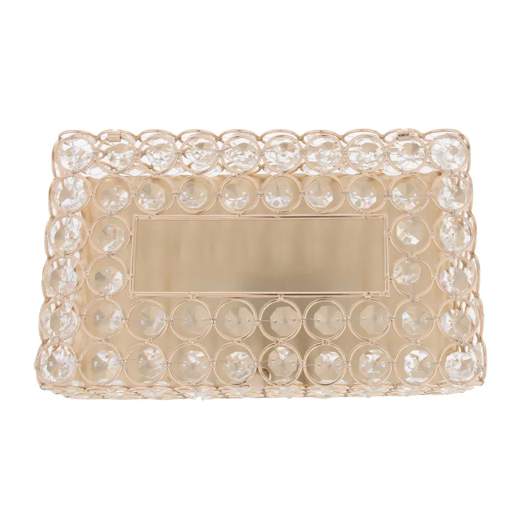 21cm European Style Home Facial Tissue Box Car Pumping Living Room Paper Crysta Holder Box for Bathrom Countertop Desk Table 