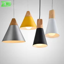 

Modern Restaurant Pendant Lamp Aluminum Wood E27 Lamp Holder 110-240V Dining Room/Coffee House Indoor Lighting Free Shipping