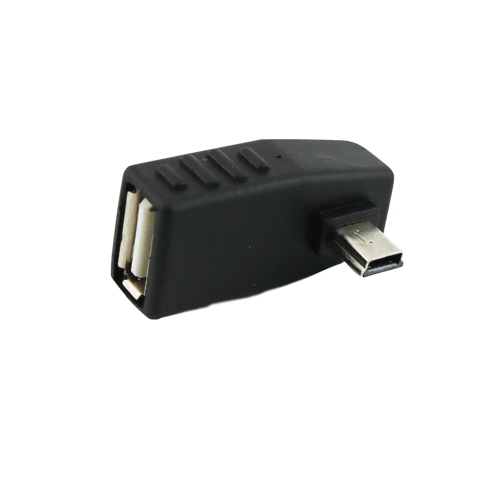 2x мини-usb 5Pin B штекер USB 2,0 Тип A Женский хост-адаптер OTG левый/правый/вверх/вниз угол черный