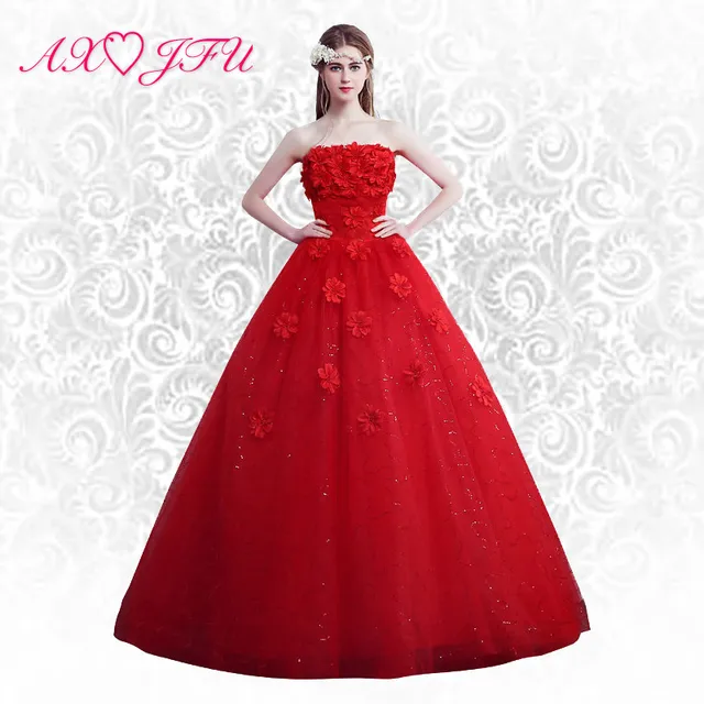axjfu flor princesa tube top vestido de novia princesa vestido de