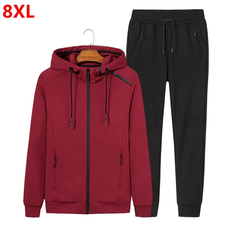 

Spring Autumn sweatshirt Men's large size sportswear men's joggers sets young big size tracksuit men